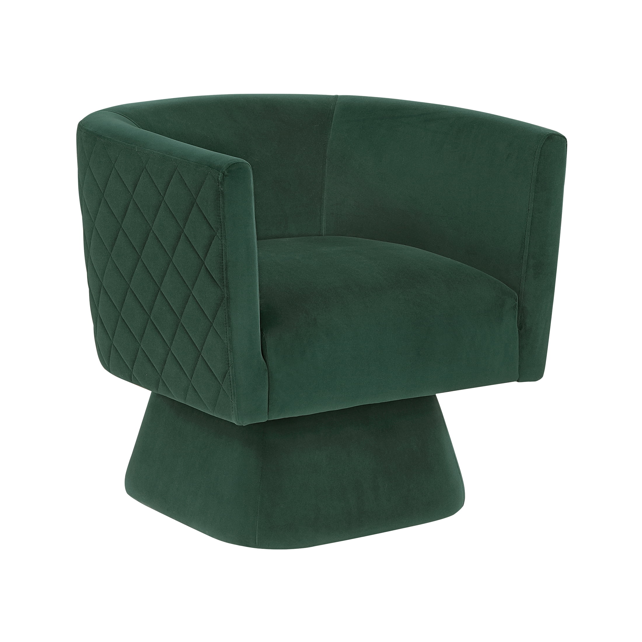 OakvillePark Valemont Velvet Swivel Barrel Chair, Green