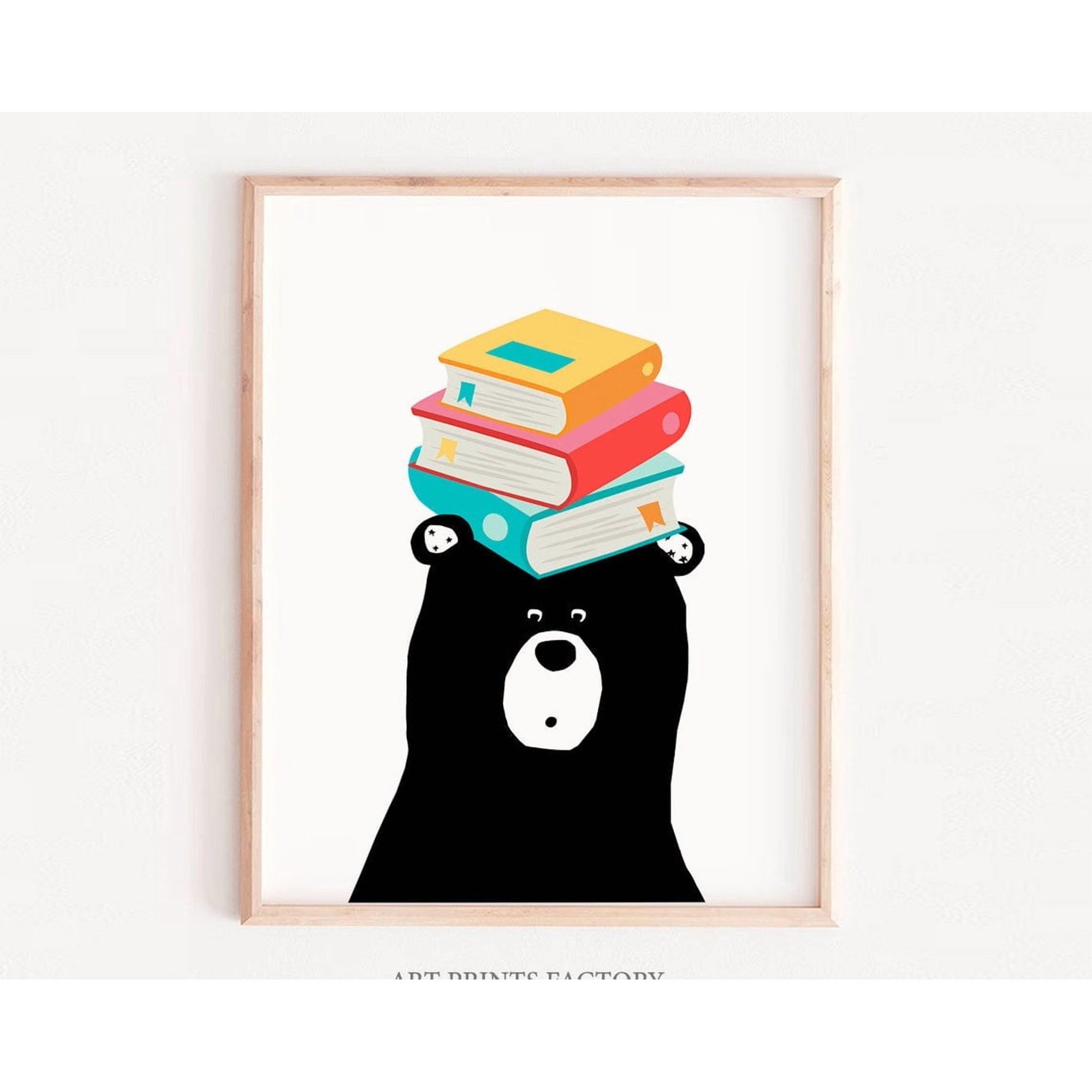 Kids Wall Art Bear Reading Playroom Decor Kids Room Decor Nursery Wall Decor Kids Room Print Playroom S Read Gift Wall Art Modern Wall Decor Art