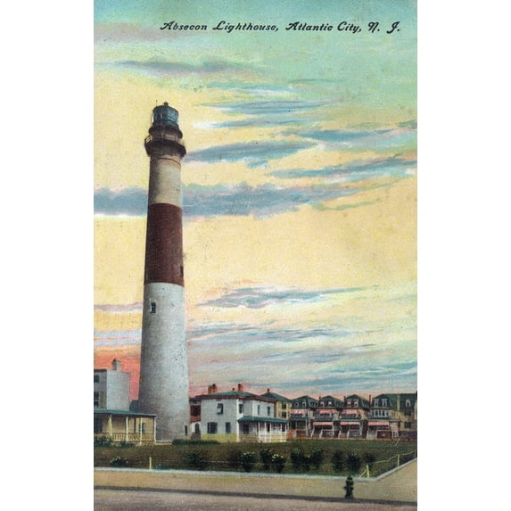 Atlantic City, New Jersey, View of Absecon Lighthouse (16x24 Giclee Gallery Art Print, Vivid Textured Wall Decor)