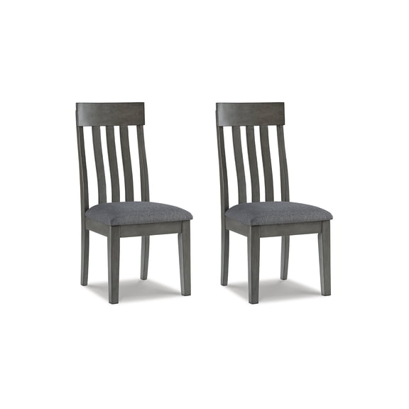 Signature Design by Ashley Hallanden Modern Slat Back Dining Room Chair, Set of 2, Gray