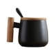 thumbnail image 2 of Tazas De Café Grandes, Taza De Cerámica, Taza De Café Con Tapa, Cuchara, Tazas De Cerámica Resistentes Al Calor, Tazas Redondas De Cerámica, Botella Para Oficina Scienceny HA025816-01, 2 of 6