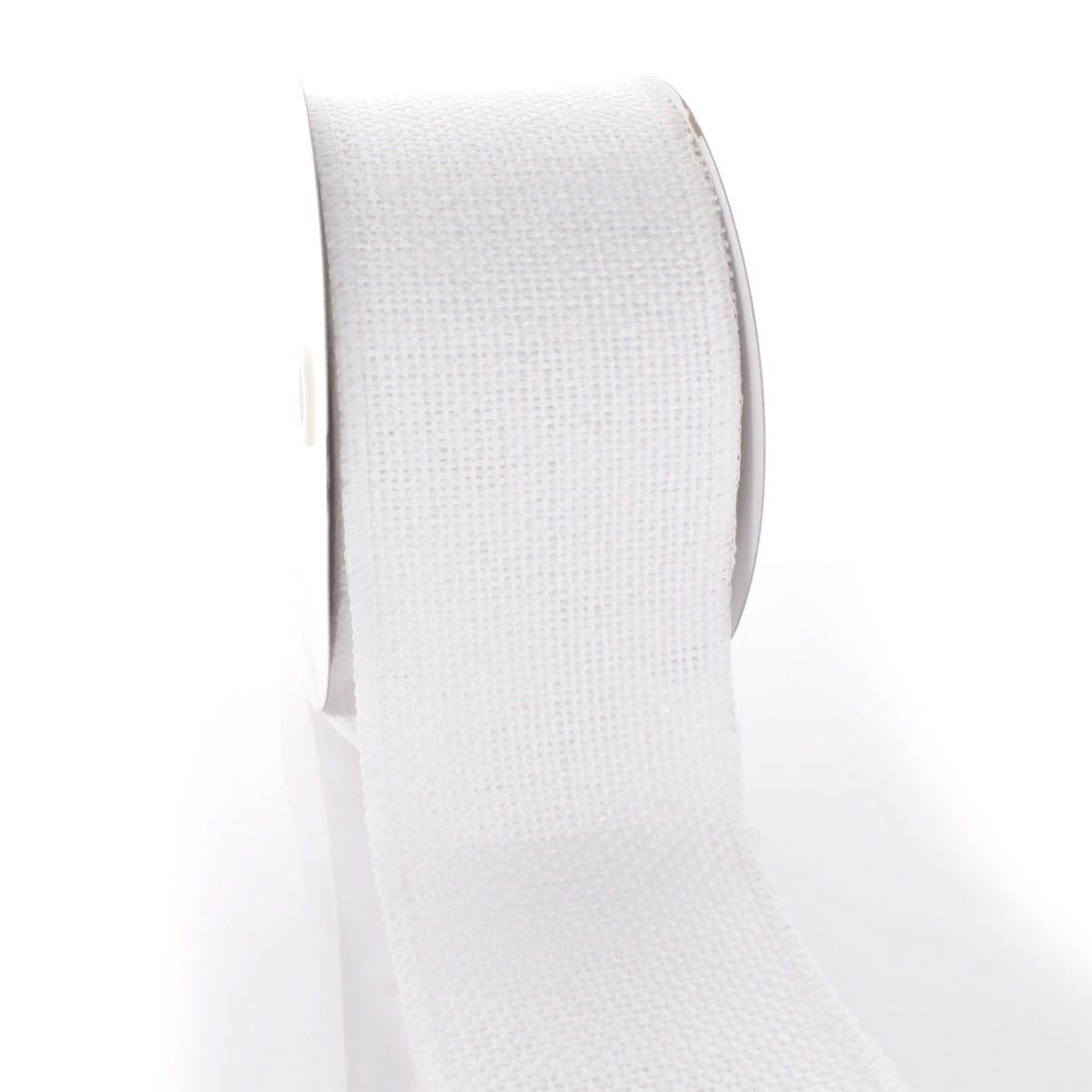 4" Non-Wired Burlap Ribbon White 25 Yards