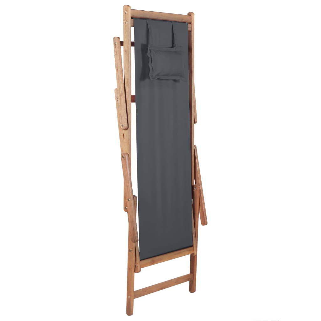 Kepooman Outdoor Patio Fabric & Wooden Frame Folding Chair for Garden Beach, Grey Kepooman Outdoor Patio Fabric & Wooden Frame Folding Chair for Garden Beach, Grey
