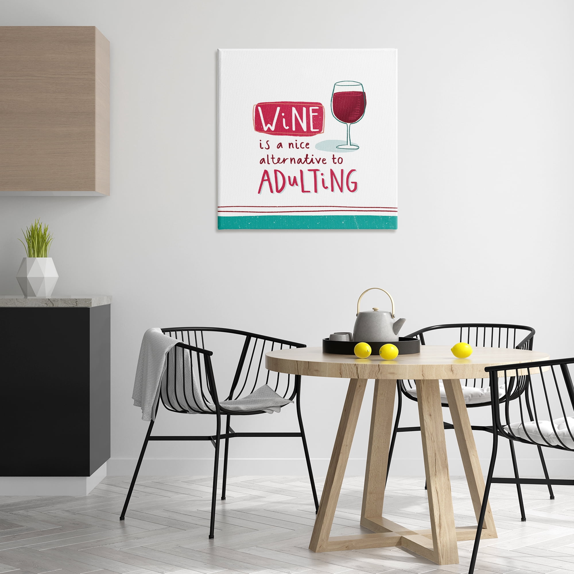 Stupell Industries Funny Wine Phrase Food & Beverage Painting Wrapped Canvas Art Print Wall Art, 30 x 30