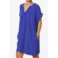 thumbnail image 3 of Robe Mini Babydoll en Gaze de Coton à Manches Courtes Col en V Décontractée pour Femmes, 3 of 7