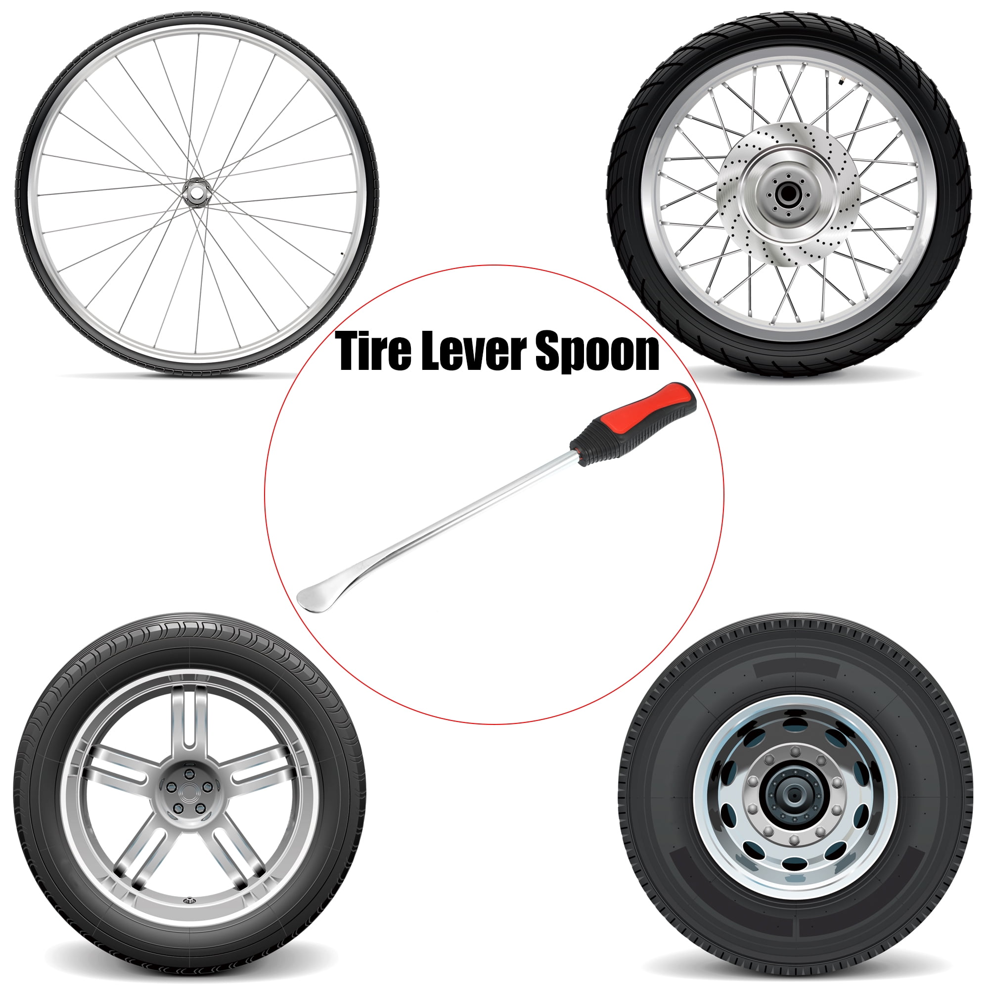 Unique Bargains 3Pcs 11" Metal PP Tire Changer Machine Coats Bead Lifting Tool Pry Bar