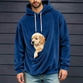 thumbnail image 2 of Oksale Fuzzy Pet Pouch Hoodies for Men Soft Cozy Sherpa Fleece Hoodie Sweatshirts with Kangarooo Pockets Long Sleeve Winter Clothes Navy M, 2 of 7