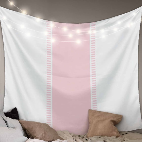 Valentines Day, Small Tapestry for Bedroom Wall Hanging Tapestry, Minimalist Pink Stripes Solid Color Ceiling Backdrop Tapestries Poster Blanket Wall Decor for Teens Room Living Room Dorm 23" x 28"
