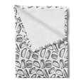 thumbnail image 2 of Taco Soft Flannel Fleece Throw Blanket, Burgers Mexican Rolls Sandwiches American and Mexican Fast Food Doodle Image, Cozy Plush for Indoor and Outdoor Use, 70" x 90", Black and White, by Ambesonne, 2 of 5