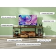 thumbnail image 5 of PAPROOS TV Stand for 75 Inch TV, LED Light Entertainment Center with Power Outlets, TV Cabinet with 2 Drawers and Open Storage Shelves, Metal Frame, Media Console Table for Living Room, Rustic Brown, 5 of 9