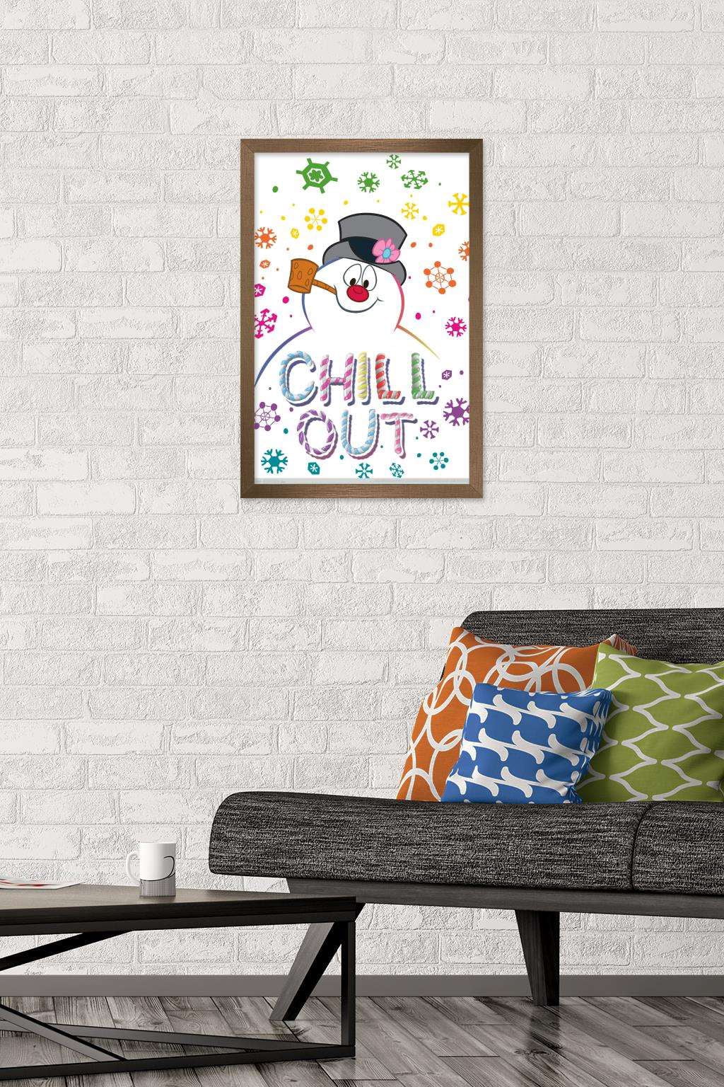 Frosty The Snowman - Chill Out Wall Poster, 14.725" x 22.375", Framed