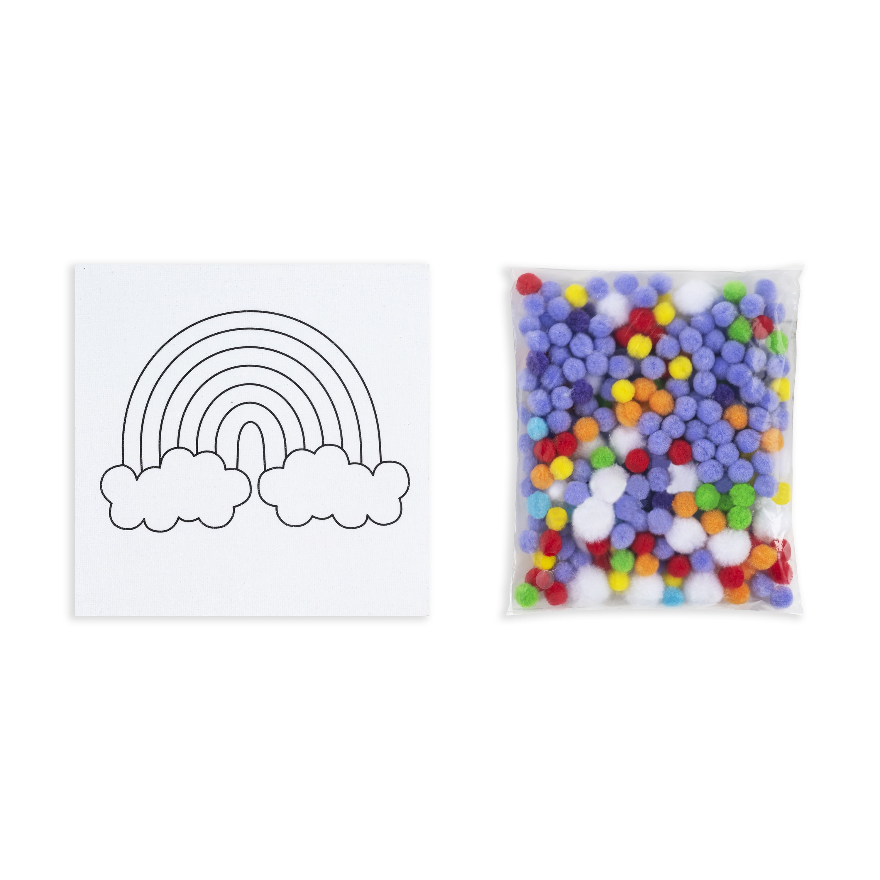 (2 pack) Little Yellow Bicycle Pom Pom Rainbow Art Kit