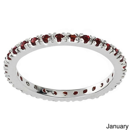 Journee Collection Sterling Silver Colored Cubic Zirconia Eternity Band