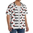thumbnail image 4 of Xecao offers the Christmas Dachshund for Men's Casual Short-sleeved Shirt, a button-up collared shirt with a pocket, perfect for beach vacations and yacht travel in the Small size., 4 of 7