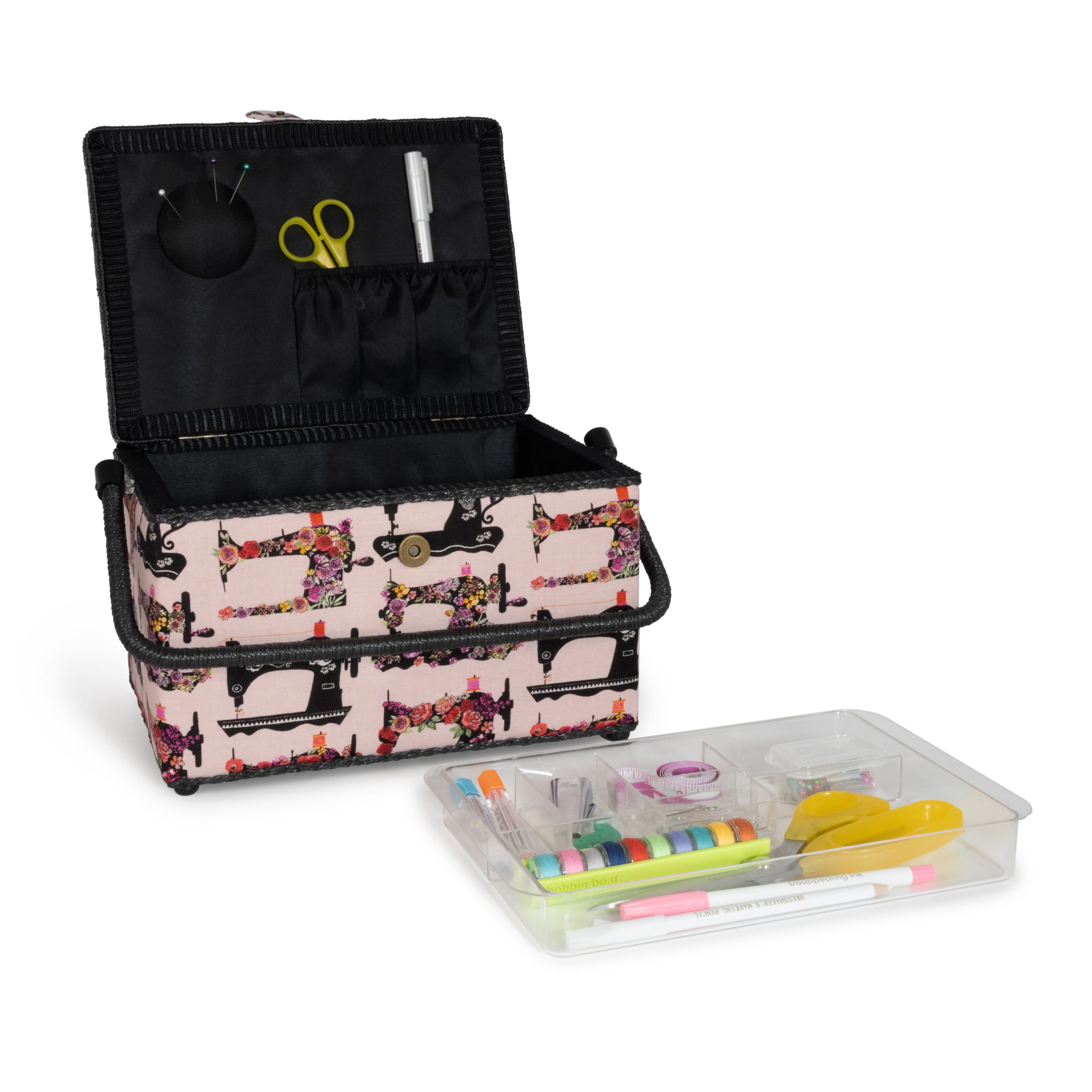Dritz Large Sewing Basket, Pink Sewing Machines