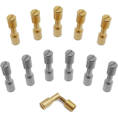 

12 sets of stainless steel & brass bracket bolt fasteners tactical lock rivets knife DIY tool handle fastener revision EDC knife screw(Head Diameter6 mm)