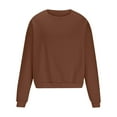 thumbnail image 5 of Men's Overszied Crewneck Sweatshirt Casual Lightweight Fleece Basic Pullover Tops Solid Color Soft Loose fit Sweatshirt, 5 of 6