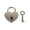 Silver, variant on Suitcase Lock with Key, Heart Shape Metal Padlocks Luggage Padlocks Multicolor Small Padlock Keyed Padlock for School Gym