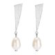 thumbnail image 1 of Pendientes triangulares geométricos simples chapados en plata, accesorios de temperamento a la moda para mujer, 1 of 2