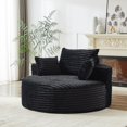 thumbnail image 4 of 55" L-Shaped Corduroy Couch, No Assembly Required, Black, 4 of 7
