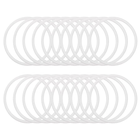 Uxcell 20 Pcs Dream Catcher Rings,Metal Crafts Hoops Floral Hoop 2.4 Inch Macrame Hoops Rings for DIY Crafts Wreath Making Supplies Plant Hangers, White