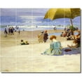 thumbnail image 1 of Ceramic Tile Mural-Edward Potthast Waterfront Painting 144. 40" w x 32" h using (20) 8 x 8 ceramic tiles, 1 of 3