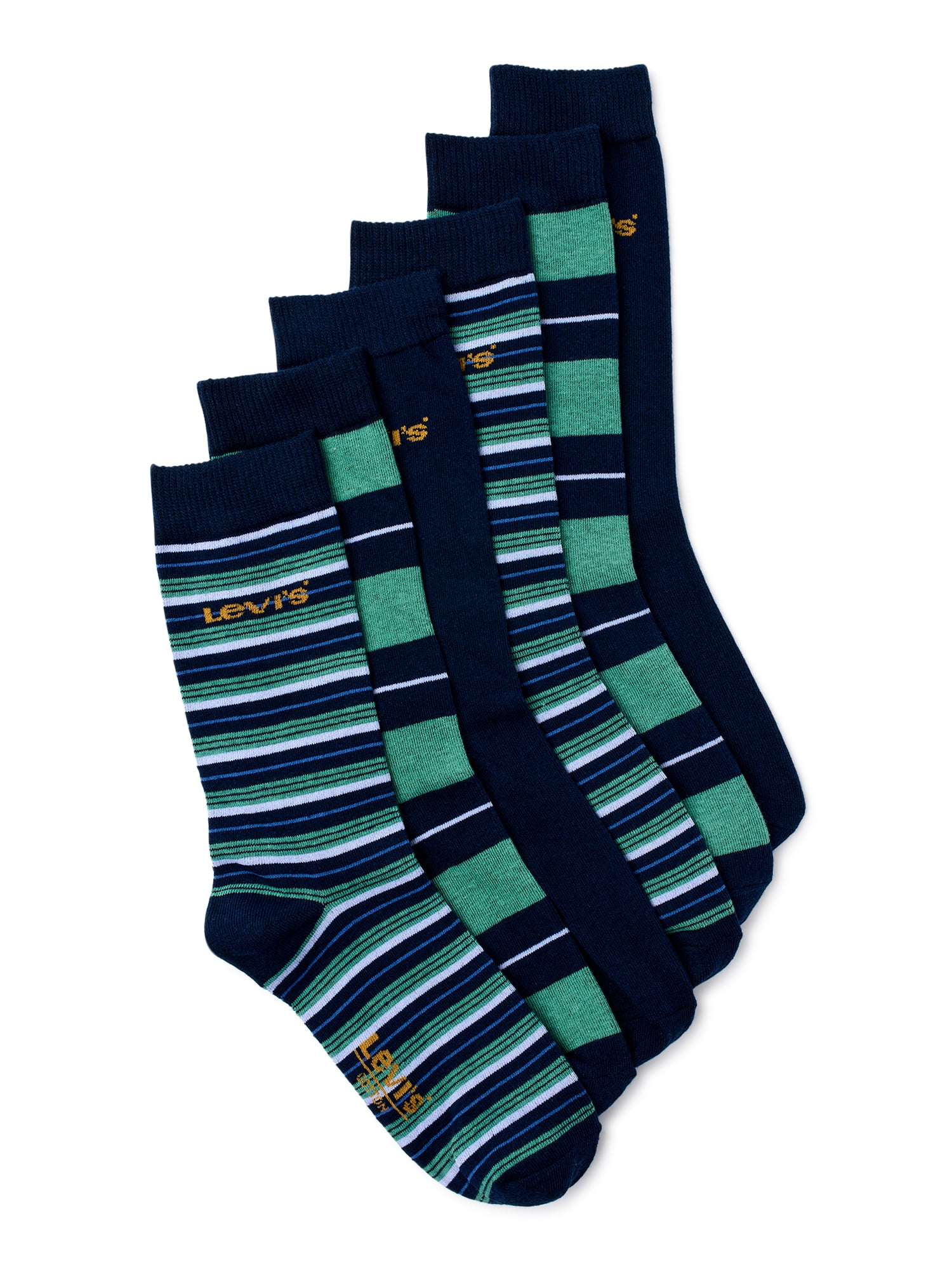 Levi’s Men’s Stripe Mix Regular Cut Socks, 6Pack, Sizes 1013