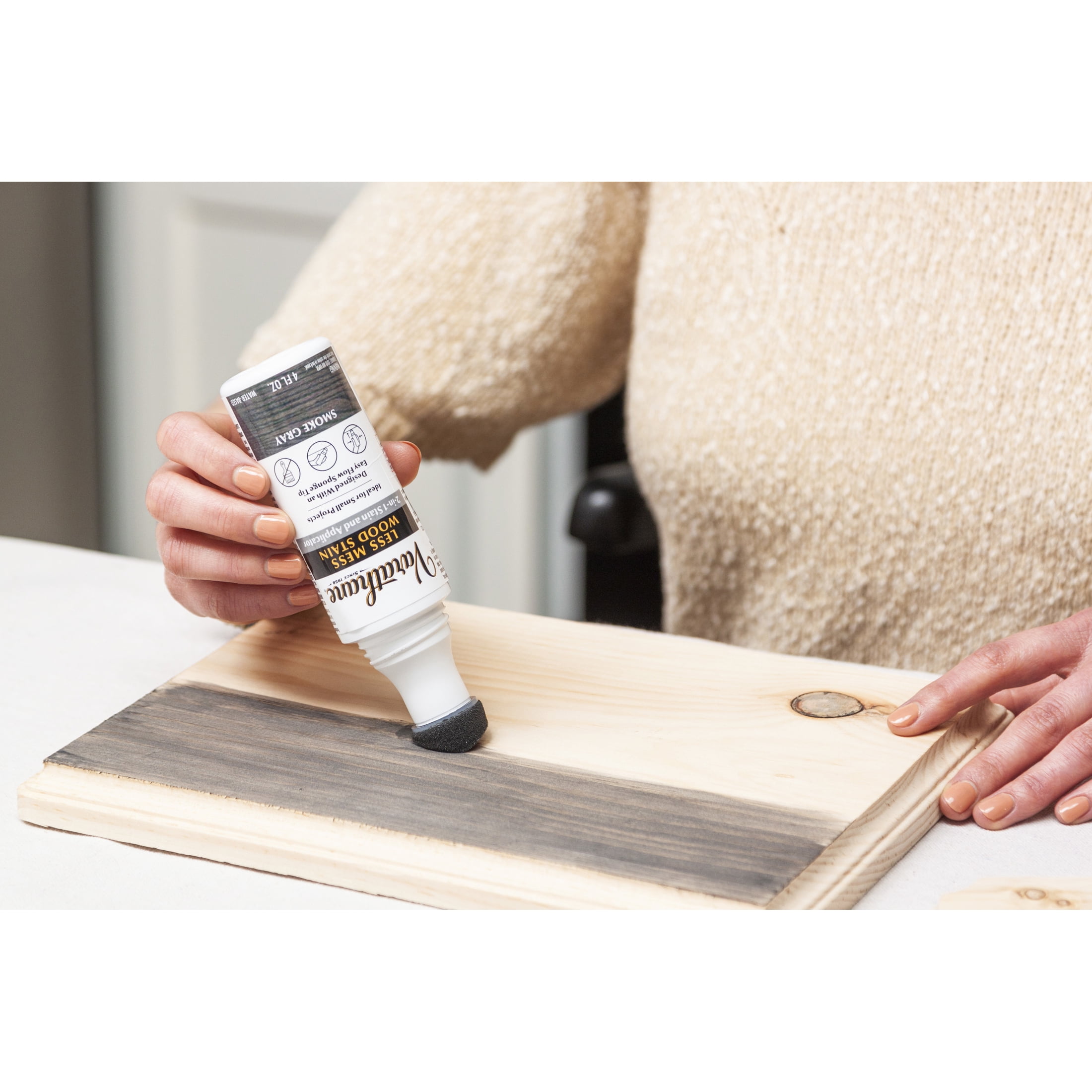 4 Pack, Smoke Gray, Varathane Less Mess Wood Stain-368033, 4 oz Bottle