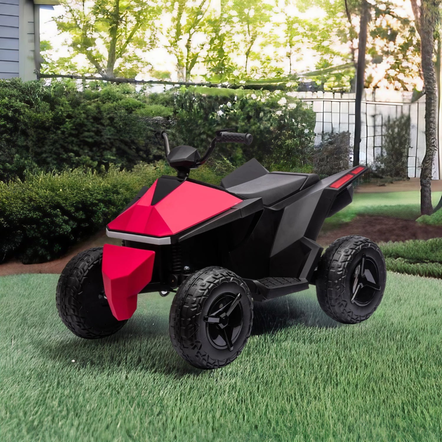 CIPACHO 12V Kids Ride On ATV Car, 4-Wheeler Electric Vehicle with Dual-Drive System, LED Front and Rear Dazzling Lights, Music, MP3, USB Interface, Red CIPACHO 12V Kids Ride On ATV Car, 4-Wheeler Electric Vehicle with Dual-Drive System, LED Front and Rear Dazzling Lights, Music, MP3, USB Interface, Red