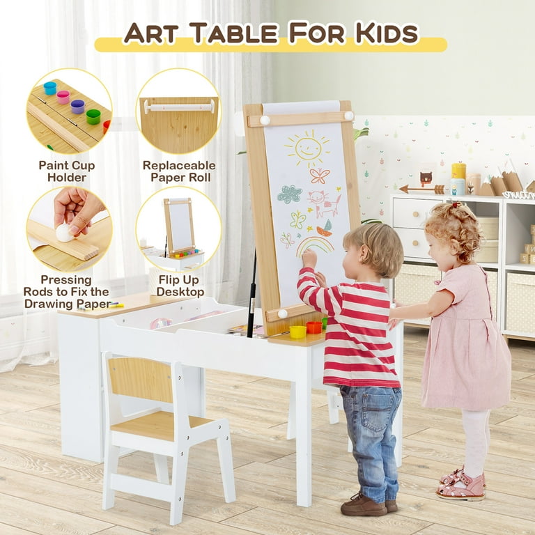 Keenstone Robot Art Easel for Kids, Learning-Toy for 3,4,5,6,7,8 Years Old  Boy&Girls, Wooden Chalkboard&Magnetic Whiteboard&Painting Paper Stand,  Gift&Art Supplies for Toddler 