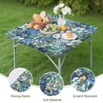 thumbnail image 4 of Pioneer Flower Floral Print Pattern Square Fitted Tablecloth with Elastic Edge,Square Table Cover,Washable Elastic Table Cover for Home Kitchen Party Decor 34"x34", 4 of 6
