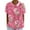 Hot Pink, variant on Seductiva Women Shirts Sales Today Clearance Women's Vintage Printed Cotton and Linen Doll Collar Casual Shirt T Shirt