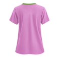 thumbnail image 2 of Colorblock Scrubs for Women Loose Fit Stretchy Scrub Tops V Neck Short Sleeve Housekeeping Nursing Uniforms with Pocket, 2 of 4
