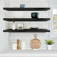 thumbnail image 3 of Sorbus Extra Long Floating Shelves – Set of 3 Wall-Mounted Shelves (48"x9") for Bedroom, Kitchen, Living Room, Bathroom – Black Farmhouse Décor, 3 of 5