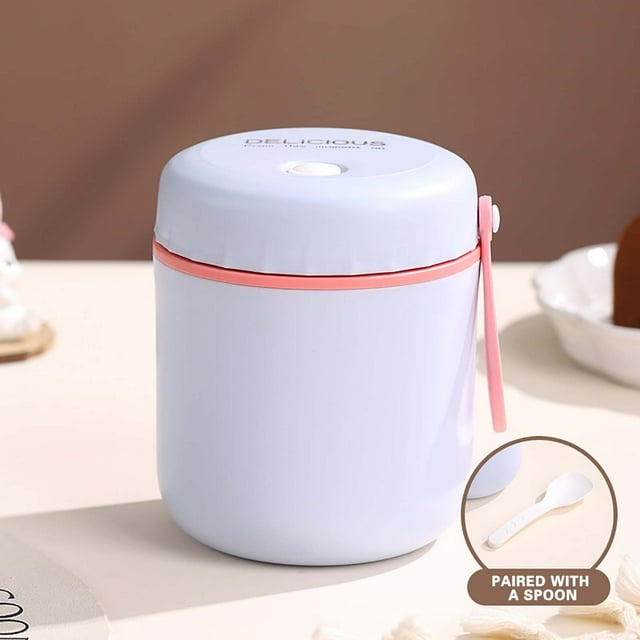 Tasse Isolée, Flasque Isotherme en Acier Inoxydable, Tasse de Voyage Thermique, Couvercle Étanche, Cuillère à Couverts Incluse, Contenant de Boisson Portable, Solution d'Hydratation Quotidienne