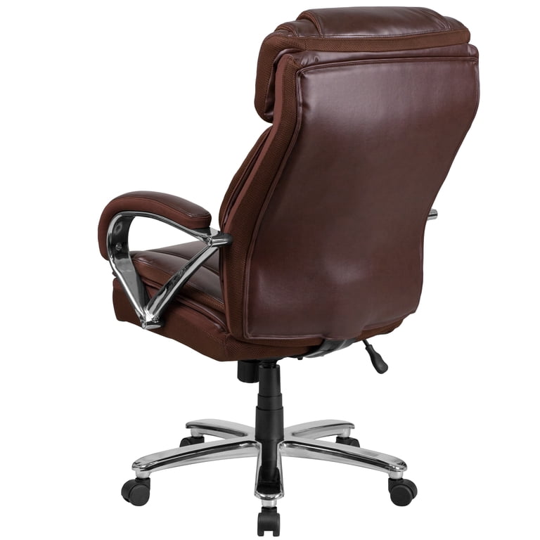 Emma + Oliver 500 lb. Big & Tall Brown LeatherSoft Ergonomic