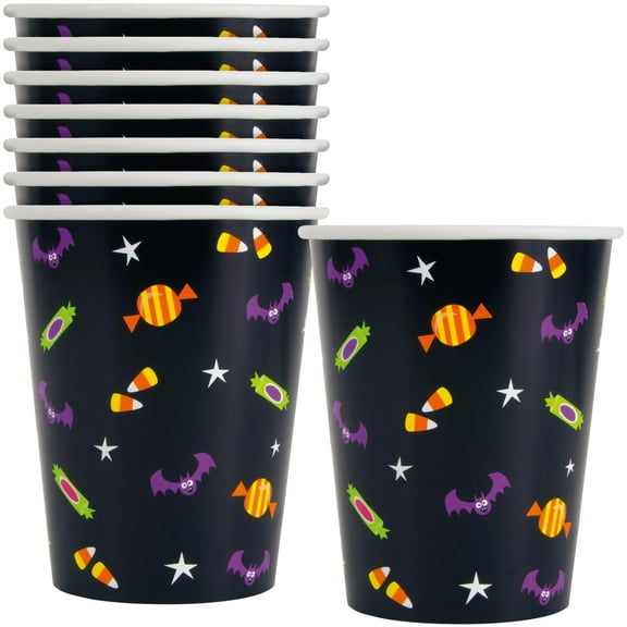 Cat & Pumpkin Disposable Paper Cups - 8 PCs