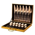 thumbnail image 2 of Ensemble de Couverts en Acier Inoxydable 24 Pcs, Service pour 6, avec Étui de Rangement de Haute Qualité, pour Maison, Cuisine, Restaurant, Hôtel, 2 of 7