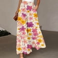 thumbnail image 2 of Swanpen Women's Summer Print Wide Leg Palazzo Pants Elastic Drawstring Waist Flowy Loose Fit Casual Long Trousers with Side Pockets, 2 of 5