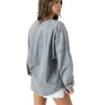 thumbnail image 3 of Women's Gameday Couture Gray Los Angeles Chargers Starbound Oversized Snow Wash Long Sleeve T-Shirt, 3 of 6