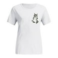 thumbnail image 3 of T-Shirts à Col Rond Imprimés pour Femmes Grande Taille Imprimé Chat Manches Courtes Graphique, 3 of 9