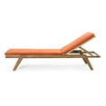 thumbnail image 6 of Noble House Bexley Cushion Acacia Wood Outdoor Chaise Lounge - Set of 2, Teak/Orange, 6 of 8