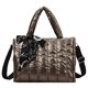 thumbnail image 2 of Bolsa Bolso bandolera acolchado de algodón Bolso grande con asa superior para mujer con bufandas (Champagne) Tmvgtek Para estrenar, 2 of 3