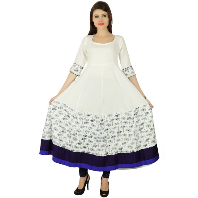 Phagun Kurta Ethnique à Motif Floral pour Femmes, Kurti Bollywood en Rayonne, Tunique, Robe