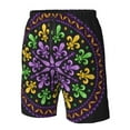 thumbnail image 6 of Uemuo Mardi Gras5 Pattern Men's Swim Trunks Hawaiian Beach Bathing Suit Swimsuits Beach Quick-Dry Shorts with Pockets-Medium, 6 of 9