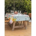 thumbnail image 2 of Easter Bunny Outdoor Tablecloth - 54x80 Inch Rectangle Dining Table Cover, Easter Eggs Spring Farmhouse Wood Grain Teal Blue Waterproof Outdoor Table Cloth with Umbrella Hole & Zipper for Patio, 2 of 7