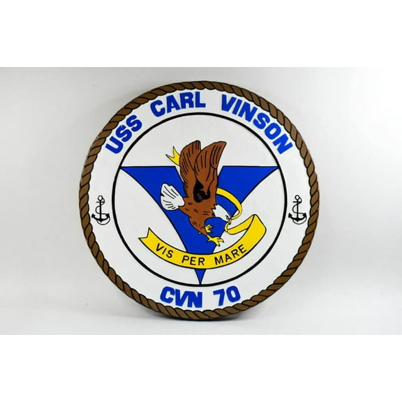 USS Carl Vinson CVN-70 Plaque, 14, Mahogany, Navy