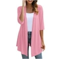 thumbnail image 2 of Meichang Womens Cardigans 3/4 Sleeve Cardigan Lightweight Soft Open Front Long Kimono Cardigan Fall Casual Thin Cardigans, 2 of 8