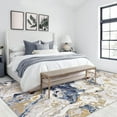 thumbnail image 4 of Twister.CK 4' x 6' Washable Rugs, Modern Marble Print Area Rug, Low Pile Stain-Resistant Carpet, for Living Room Home Office, Blue, 4 of 7