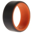 thumbnail image 1 of Anillo de boda ROQ de silicona 2 capas biselado 8 mm Naranja-gris para hombre, 1 of 1